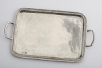 Legacy Pewter Medium Handled Tray 16\ 16\ Length x 11.25\ Width

Legacy Pewter flatware is dishwasher safe.  We recommend using the lowest heat setting for both wash and dry cycles, using liquid dishwashing soap without citrus or lemon scents.  So not wash in commercial dishwashers that clean with extreme heat.